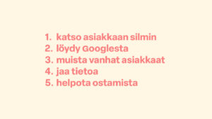 5 vinkkiä myyntiin