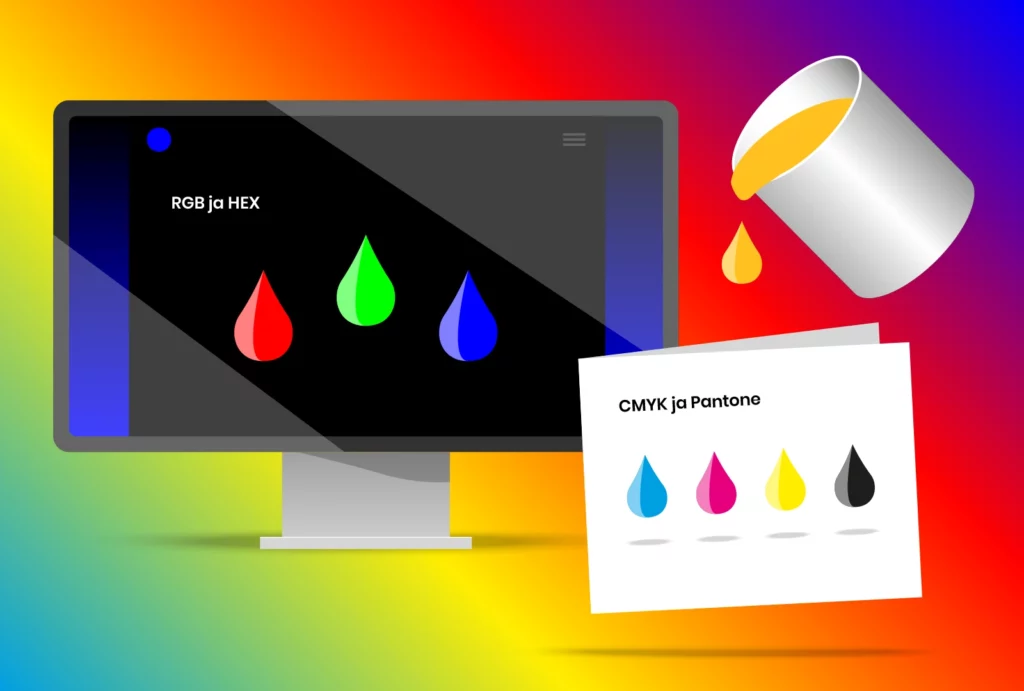 rgb hex vs cmyk värikoodit